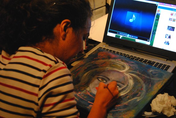 Painting while listening to the final record