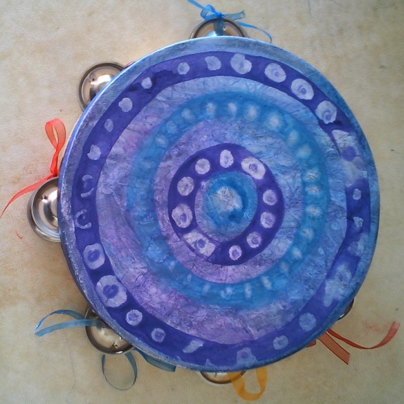 diy musician painted tambourine get visual 