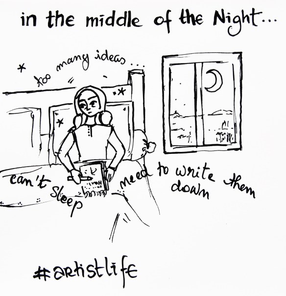 Ideas in the Night - Artist Life - cartoon